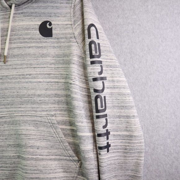 Carhartt Hoodie Womens Small Gray Heathered Sweatshirt Fleece Lined Pullover - Picture 3 of 15